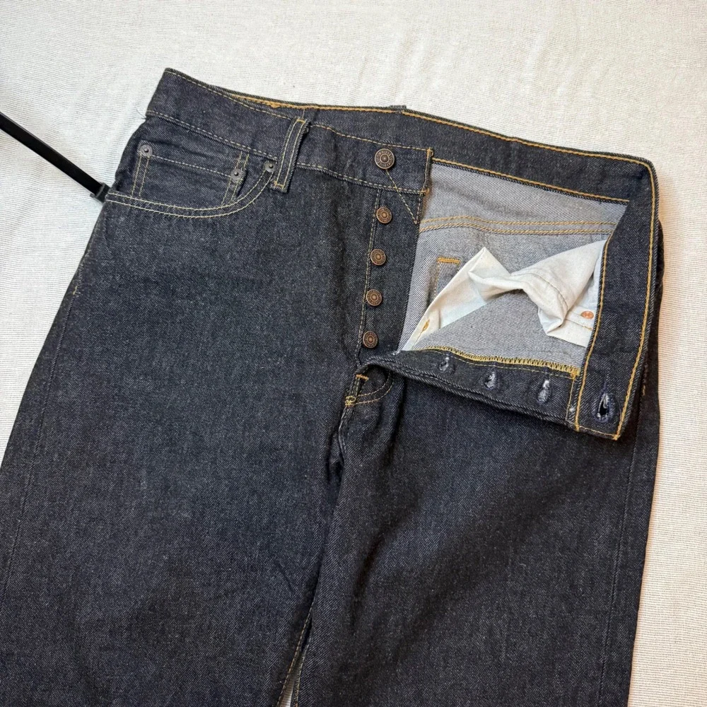 Levi's 501 Jeans Mens 34x34 Dark Indigo Blue Original Fit Button Fly Denim